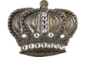 FRONHOFER Große Gürtelschnalle Krone mit Strasssteinen in Messing für 4 cm Gürtel, 18095