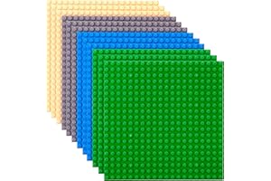 Strictly Briks® - Lot de 12 plaques de Base - de qualité - Compatible avec Les Plus Grandes Marques - 15,2 x 15,2 cm - Vert, Bleu, Gris, Sable