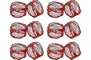 SKAVIJ Fatto a Mano Tovagliolo Anelli Impostare di 12 per Ogni Giorno, Cenare Tavolo Decorazione Rosso