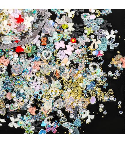 3D Nagel-Glitzer Pailletten – 4 Schachteln Mit Stern, Herz, Schmetterling