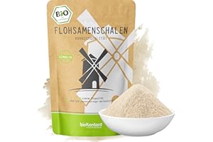 Flohsamenschalen gemahlen BIO 1000g (1 kg) I 99% Reinheit I Flohsamenschalenmehl low carb - indische Flohsamen Schalen - Rohkostqualität - bioKontor