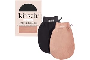 Kitsch Exfolierande handske – exfolierande vante – 2 st svart och terrakotta