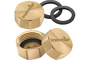 Poppstar Blindproppar i mässing 1 tum inre gänga (BSP G 1" (30,3mm), upp till 50 bar, sexkant), 6 tätningsringar (30,5mm), 3