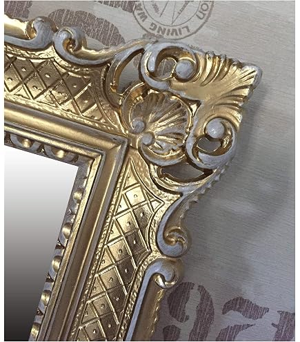 Miroir Baroque Bronze Style Vintage, Miroir Argent Ovale, Miroir à Main