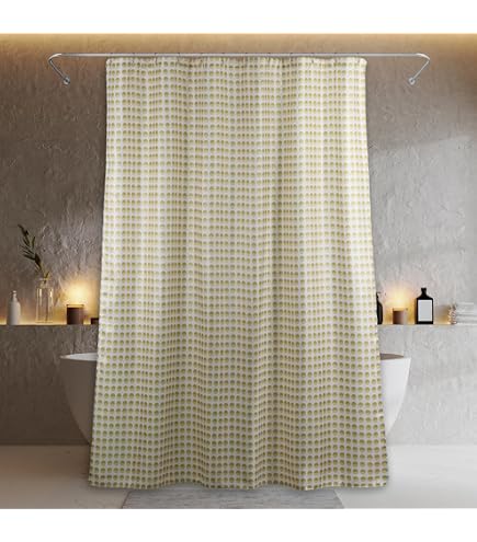 Duschvorhang Gold Glitzer – Luxus Textilvorhang Wasserabweisend, 183 X 214 Cm, Mit Metallösen, Maschinenwaschbar