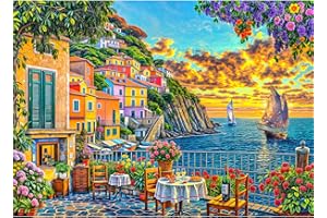 TangComplete - Puzzle 1000 elementów dla dorosłych i dzieci, niemożliwe wyzwanie, prezent z puzzli, sprytne puzzle, kolorowe puzzle, puzzle z romantycznym motywem Cinque Terre