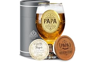 CROWNLY CRYSTAL® Regalo Padre Regalos Originales Para Hombres Regalos Hombre Navidad Regalos Personalizados Copas De Cerveza Regalo Papa Regalos Originales Para Un Padre Regalo Hombre Cumpleaños
