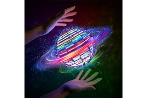 BYUERT Fliegender Ball, Mini Drohne Spielzeug Für Kinder Jungen Mädchen, Flying Boomerang Ball ab 6 jahren mit LED Licht, Hand Controlled Hover Ball Geschenke, Cooles Flugzeug Spielzeug für 6-12 Jahre - Blau