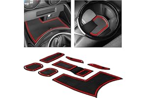CupHolderHero fits Mazda Miata MX5 and fits Fiat 124 Spider Accessories 2016-2022 Interior Non-Slip Anti Dust Cup Holder Inserts, Center Console Liner Mats, Door Pocket Liners 7-pc Set (Red Trim)
