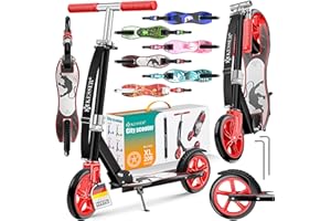 KESSER® Scooter pour Enfants de Ville Trottinette Pliable réglable en Hauteur, Kickscooter jusqu'à 100kg, Frein de Roue Arrière, Jusqu'à 190cm de Hauteur, Sangle de Transport Incluse
