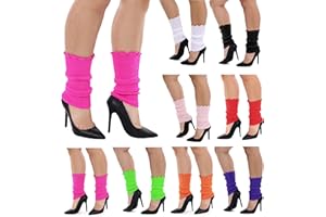 I LOVE FANCY DRESS Ladies Leg Warmers - 80s Fancy Dress Accessory - 1980s Pop Star Dancer Icon Neon Rave Dance Roller Disco