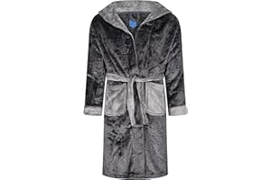 Label Cutters Boys Dressing Gown Hooded Warm Fleece Snuggle Bath Robe 5 6 7 8 9 10 11 12 13 Y