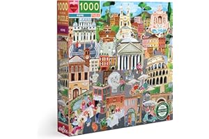 eeBoo Adult 1000 elementów na miasto Rzym we Włoszech - kartonowe puzzle z recyklingu-Wymiary : 58,4 x 58,4 cm, PZTROM, wielokolorowe