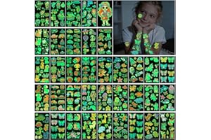 AIRNOGO Tatuaggi per Bambini 36 Fogli 350+ Luminosi Tatuaggi Temporanei per Bambina e Bambino Contare Alieno Animali Dinosauri Unicorno Palle Sirena Automobili Spazio Pirata Arcobaleno e Altri