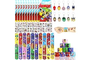Beamely 40 piñata di supereroi per bambini, ragazzi e ragazze, tema supereroi assortito con strisce adesive, portachiavi, sacchetti regalo, regalo di compleanno