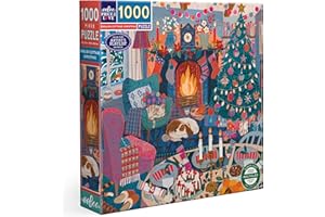 eeBoo Angielskie Boże Narodzenie 1000 elementów-puzzle dla dorosłych w kartonie z recyklingu angielski domek animowany przez magię Bożego Narodzenia, PZTECC