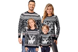 Namatime Jerséis navideños graciosos para mujeres, hombres, niños, a juego para la familia, divertido jersey navideño de punto