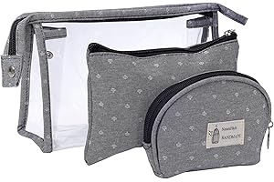 MAOXINTEK Borse Cosmetiche da Viaggio, Impermeabile Custodia per Trucco Trasparente da Toeletta, 3PCS Organizzatore Beauty Case in Plastica con Cerniera, Piccolo Portafoglio Regalo per le Donne
