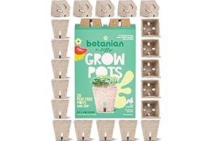 LBS HORTICULTURE Jiffy Botanian Peat Free Fibre Growing Pots - Home Compostable & Biodegradable Natural Sphagnum Moss Seedling Pots & Root Trainers for Outdoor & Indoor Plants. Easy to Use