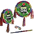 Video game theme Pinata with stick and blindfold