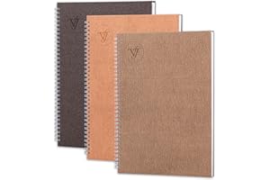 VJ VICTORIA'S JOURNALS Victoria's Journals - A4 Notebook, Hardcover A4 Lined Notebook with 8mm Line Spacing, 80 gsm, 160 Pages, Pack of 3, ‎21 x 5 x 29.7 cm, Brown
