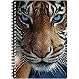 3D LiveLife A5 Notebook - Blue Eyes from Deluxebase. 80 Page Lenticular 3D Tiger Notebook. Superb School or Office Stationery with Artwork Licensed from Renowned Artist Collin Bogle
