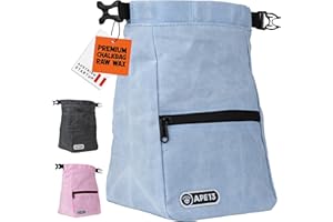APE13® Chalkbag Bouldering in 3 Colours - Robust Magnesia Bag with Roll Top & Magnetic Closure - Chalk Bag Large with Brush Holder & Zip Pockets - Climbing & Boulder Accessories