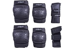 ‎L.A. SPORTS 6teiliges Schützer Set mit Knieschützer Ellenbogenschützer und Hand-Protektoren Größe XL Jugendliche / Erwachsene