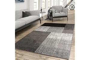 TT Home Tappeto Salotto Moderno Soggiorno Pelo Corto Vintage Screziato Moderno Motivo Geometrico, Colore: Grigio, Dimensione:160x230 cm