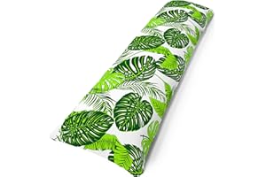 Amilian Poduszka do spania na boku z wypełnieniem i poszewką: 150 cm x 40 cm, poduszka do karmienia, poduszka ciążowa, poduszka do przechowywania dla niemowląt i dorosłych, Pillow: zielone liście