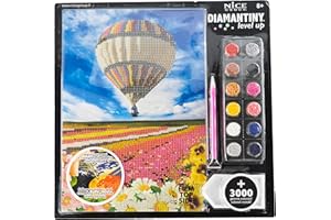 DIAMANTINY 96304, Level Up - Nice Group Creative Art, Diamond Painting Kit crea il mosaico, LANDSCAPE, Mongolfiera, Multicolore