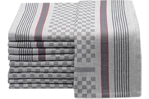 ZOLLNER 10er Set Geschirrtücher, 45x90 cm, Baumwolle, grau kariert