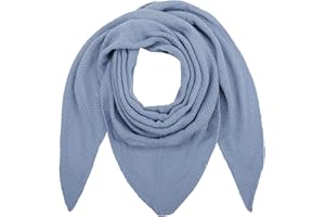 Ever Bloom Damen Schal, Strick Dreieck Schale, Weiches Dreieckstuch, Leichter Strickschal, Halstuch für Frauen und Mädchen Lang, Einfarbig 195 * 80 cm