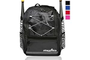 Athletico Baseballtasche für Jugendliche – Fledermaus-Rucksack für Baseball, T-Ball & Softball-Ausrüstung & Ausrüstung | hält Schläger, Helm, Handschuh | Zaunhaken