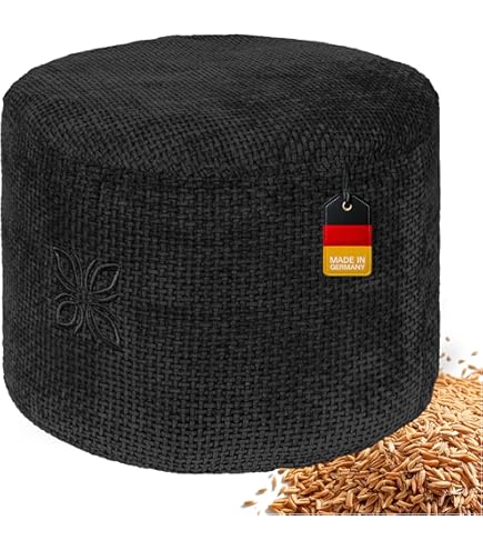 OMNANA Meditationskissen Rund Mit Dinkelfüllung - Bouclé Sitzkissen Made In Germany