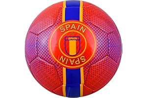 VIZARI Y18 Spain Football - Size 4: Precision-Crafted 32-Panel Design, Machine-Stitched EVA Air Mattress, Reinforced Rubber Bladder, Suitable for Grass and Astro Turf, Ideal for Developing Players