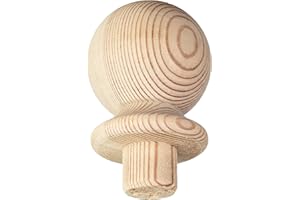 Blueprint Joinery Pine Ball Newel Post Cap, Clear Pine Ball Newel Cap, to fit 90mm Newel Posts, 106 x 85mm (Full Cap)