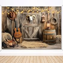 Western-Party-Hintergrund 2,1x1,5m - Cowboy-Deko Mit Holzhaus & Kakteen Für Geburtstag & Hochzeit
