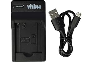 vhbw caricabatterie USB compatibile con Panasonic Lumix DMC-SZ7, DMC-FS45, DMC-FS16, DMC-FS18 batterie di videocamera, reflex - Stazione di ricarica