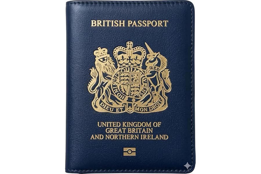 MOIRENTO UK Passport Cover | Holders | Protector | Black | British | Wallet Brexit