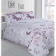 Velosso Butterfly Glaze Delicate Floral Bedding Duvet Cover and Pillowcase Set (Double)