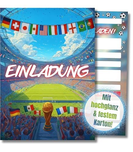 Minkocards 12 Einladungskarten – 10. Bowling-Geburtstag Für Jungen & Mädchen, DIN A6, UV-veredelt