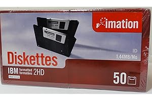 Imation 3.5" DS-HD IBM PC Formatted Black Diskette 50pk Box 1,44 MB - Disquetes (1,44 MB)
