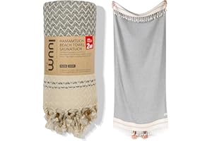 ‎LUUM Luum® Strandtuch 90x200 Saunahandtuch Handtuch Yogatuch Duschtuch Strandhandtuch Saunatuch Badetuch Reisehandtuch Pestemal Turkish Towels, Damen Herren, 100% Baumwolle, Silber Grau
