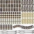 EBANKU 110 PCS Viking Beard Bead, Metal Dreadlocks Beads for Hair Braids Antique Norse Hair Beads with Pull Hair Pin for Hair Braid Bracelet Pendant Necklace DIY Jewelry Hair Decoration (Ancient gold)