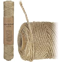LIVAIA 100m Jute Schnur: Reißfeste Juteschnur mit 3 Strängen – Natürlich und abbaubar – Schnur zum Basteln und Dekoband…