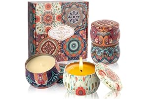 Auralome Scented Candles Gifts for Women - Birthday Christmas Gifts Set Natural Soy Wax Aromatherapy Small Candle Long Burn Fragranced Aroma Candle Set of 4 4.4 Oz for Mum Teacher Mothers Day Diwali