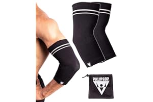 PULLUP & DIP Ellenbogen Bandagen für Damen und Herren, 1 Paar Fitness Ellenbogenbandage stabilisiert die Gelenke, rutschfeste Tennisarm Bandage, Sportbandage für Fitness, Krafttraining, Basketball