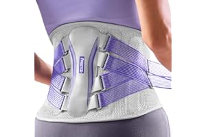 FREETOO Rückenstützgürtel 3D-Gestrick Ultra Atmungsaktiv Rückenbandage für Herren und Damen 5 Stützmodule zur Linderung von Rückenschmerzen Lila Stylischer Haltungskorrektor für urbane Schönheiten S