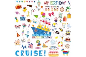 SPRITEGRU 68 pezzi di calamite per porte da crociera di compleanno, grandi decorazioni divertenti per navi da crociera, decorazioni magnetiche per porte impermeabili e riutilizzabili, calamite riutilizzabili